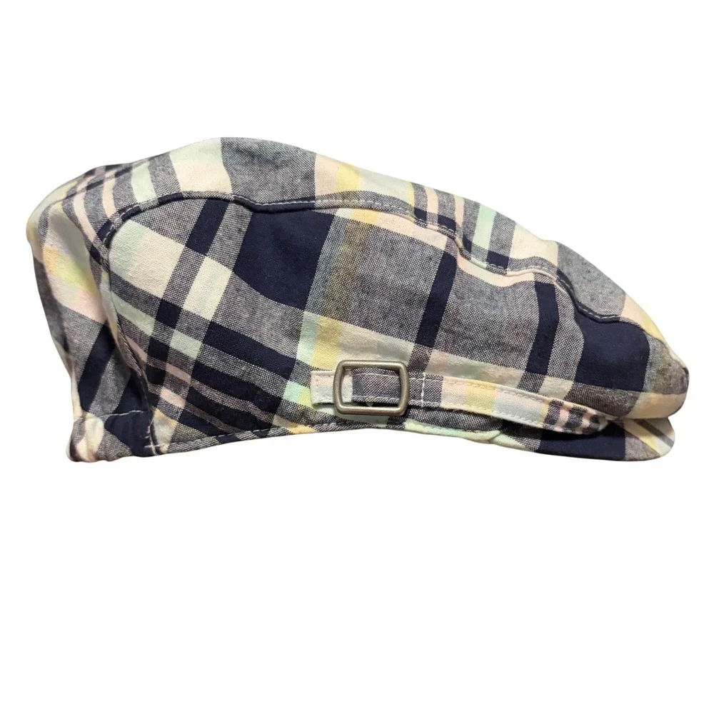 Janie and Jack Newsboy Cap Blue Yellow Plaid Hat Boys Size 4 to 5 Photos Wedding